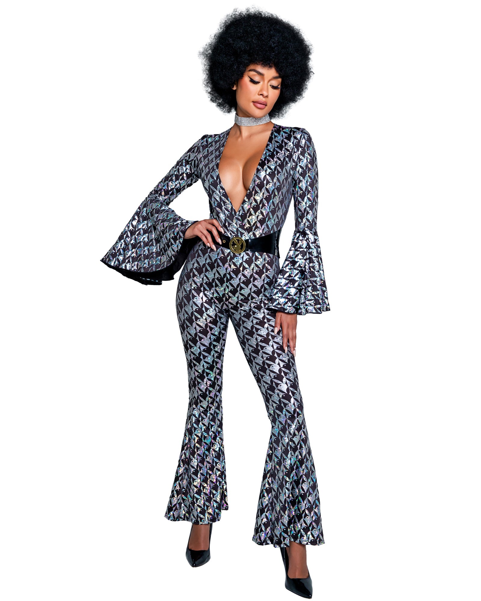 Playboy disco costume, holographic bodysuit, view 3